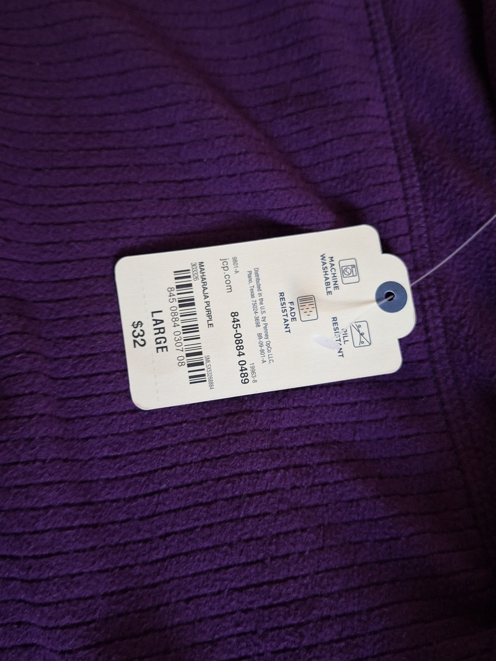 St. John's Bay Purple Quarter-Zip Pullover Sweater - Picture 2 of 5